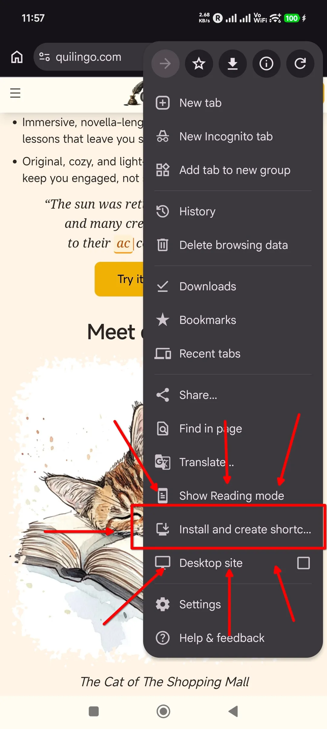 Step 2: Tap “Install and create shortcut”