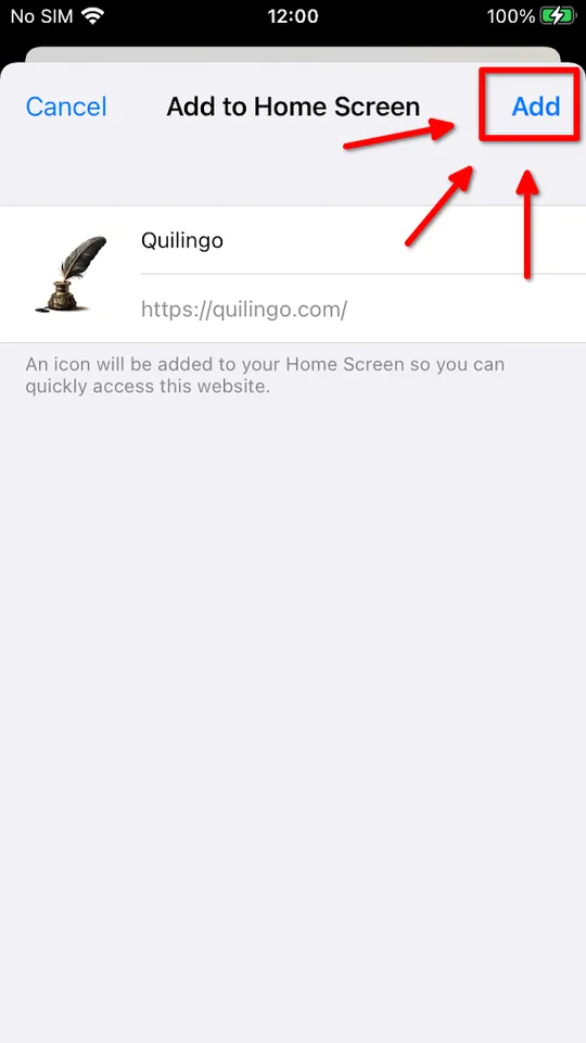 Step 3: Confirm with “Add”